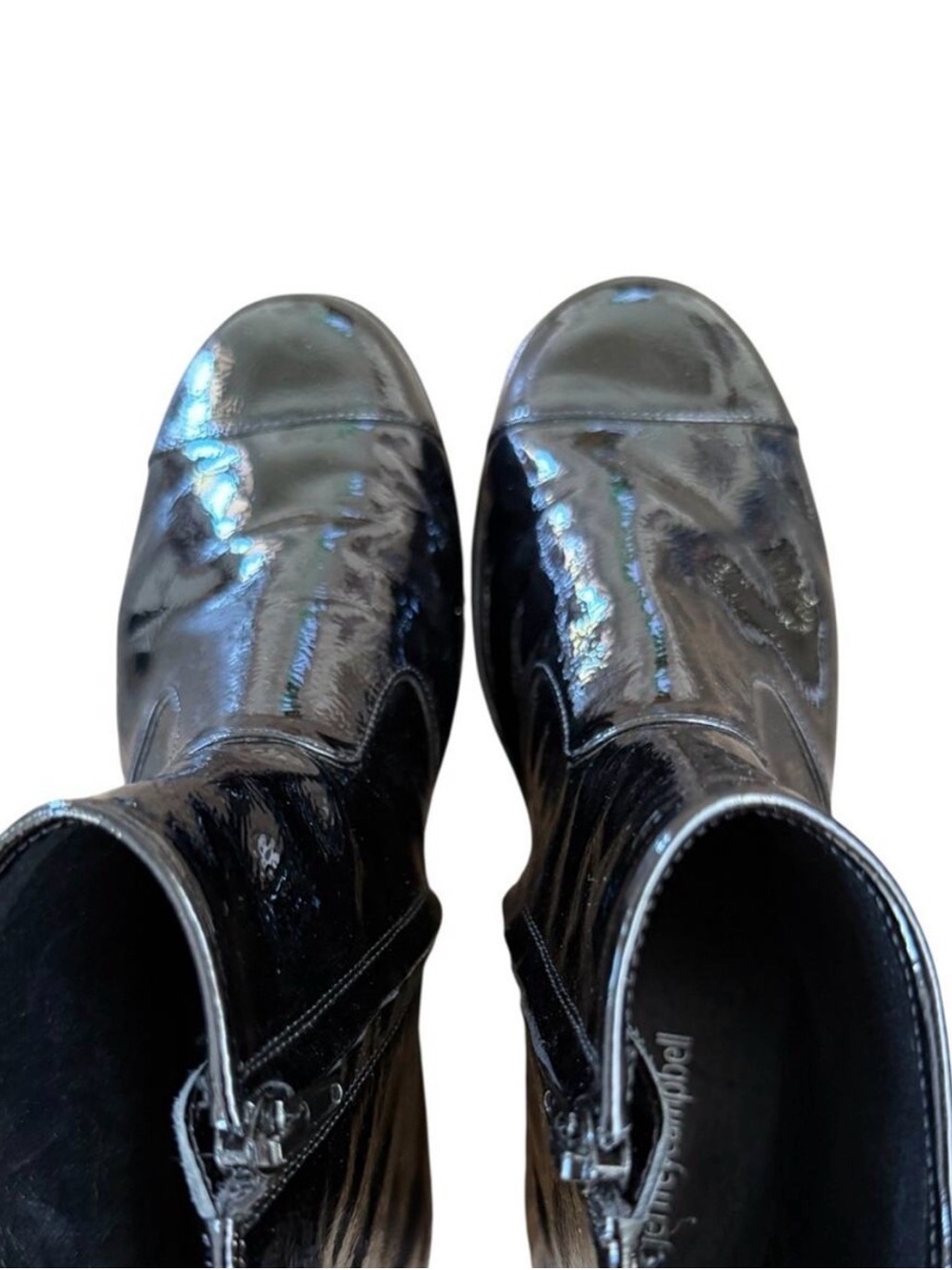 Jeffrey Campbell Black Patent Leather Ankle Boots 8.5 - Picture 5 of 6